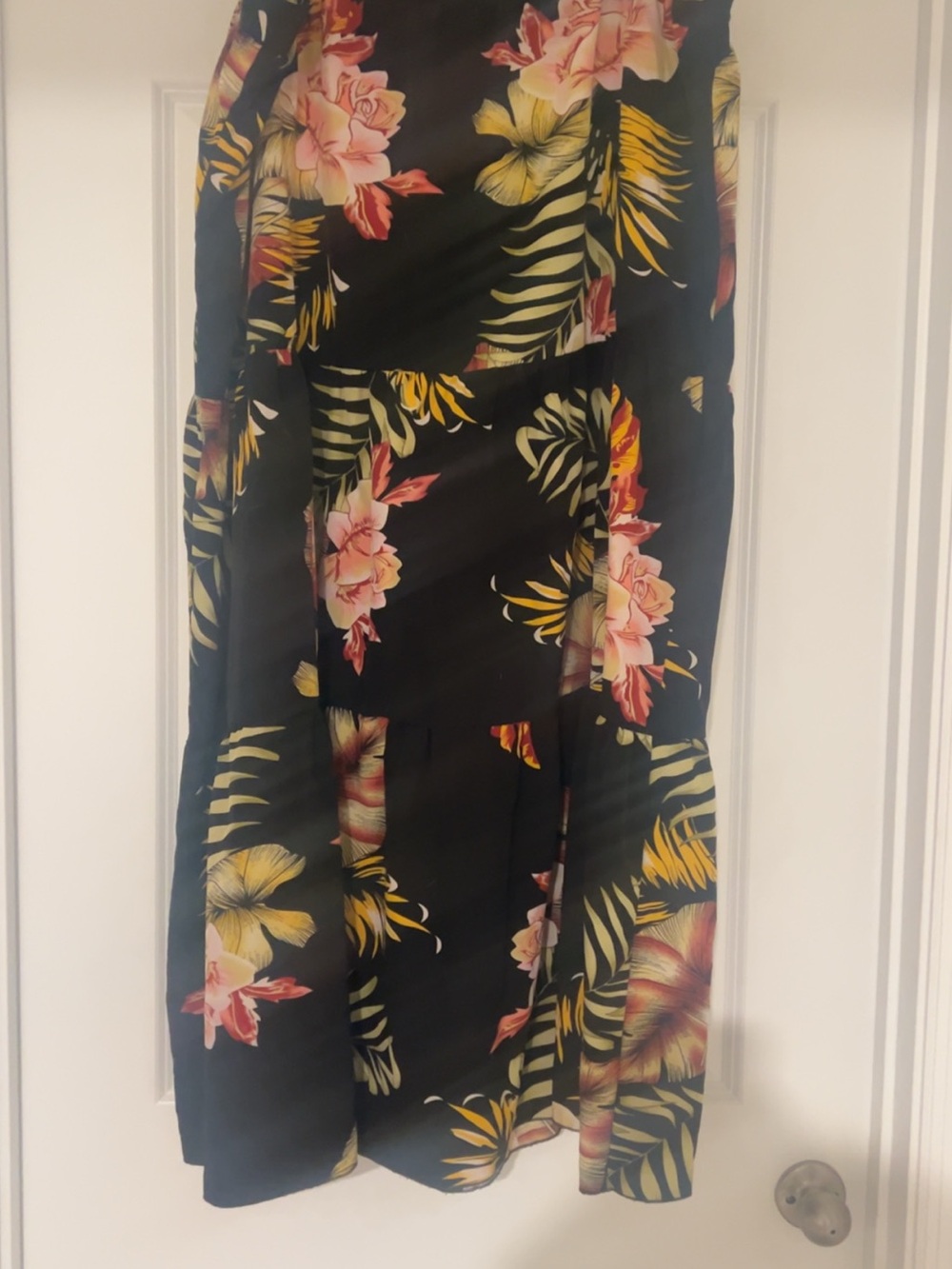 Women’s Black Floral Swim Cover-Up Dress